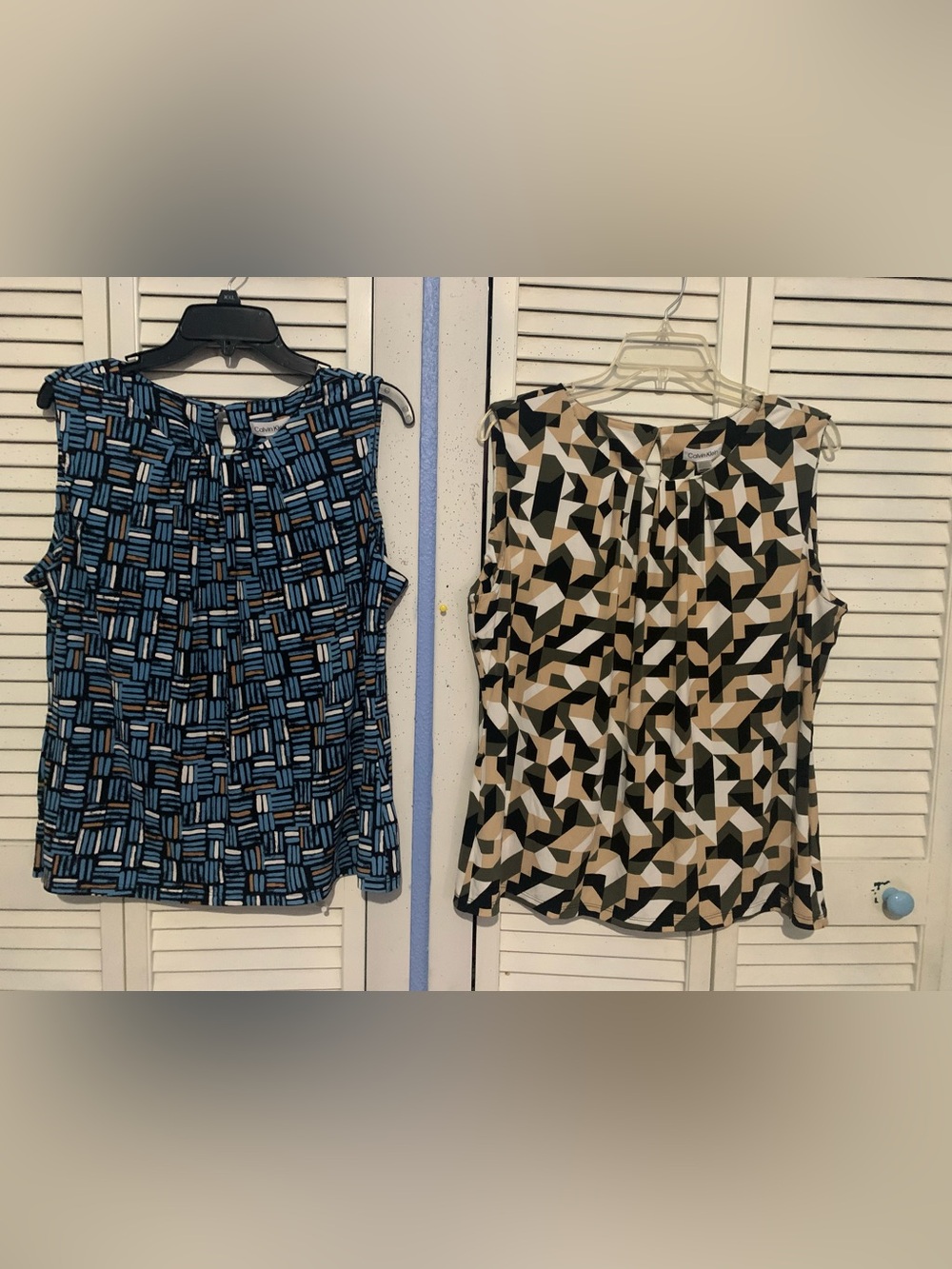 Bundle 2 Calvin Klein Sleeveless Gathered Front Career Wear Tops
